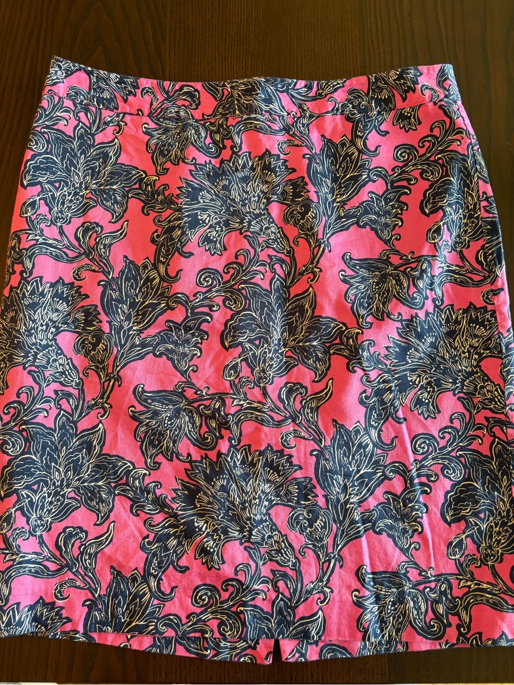 Van Heusen Pink & Navy Floral Print Pencil Skirt
